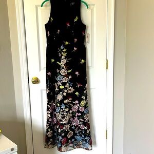 Alex Evenings Black Floral Maxi Dress